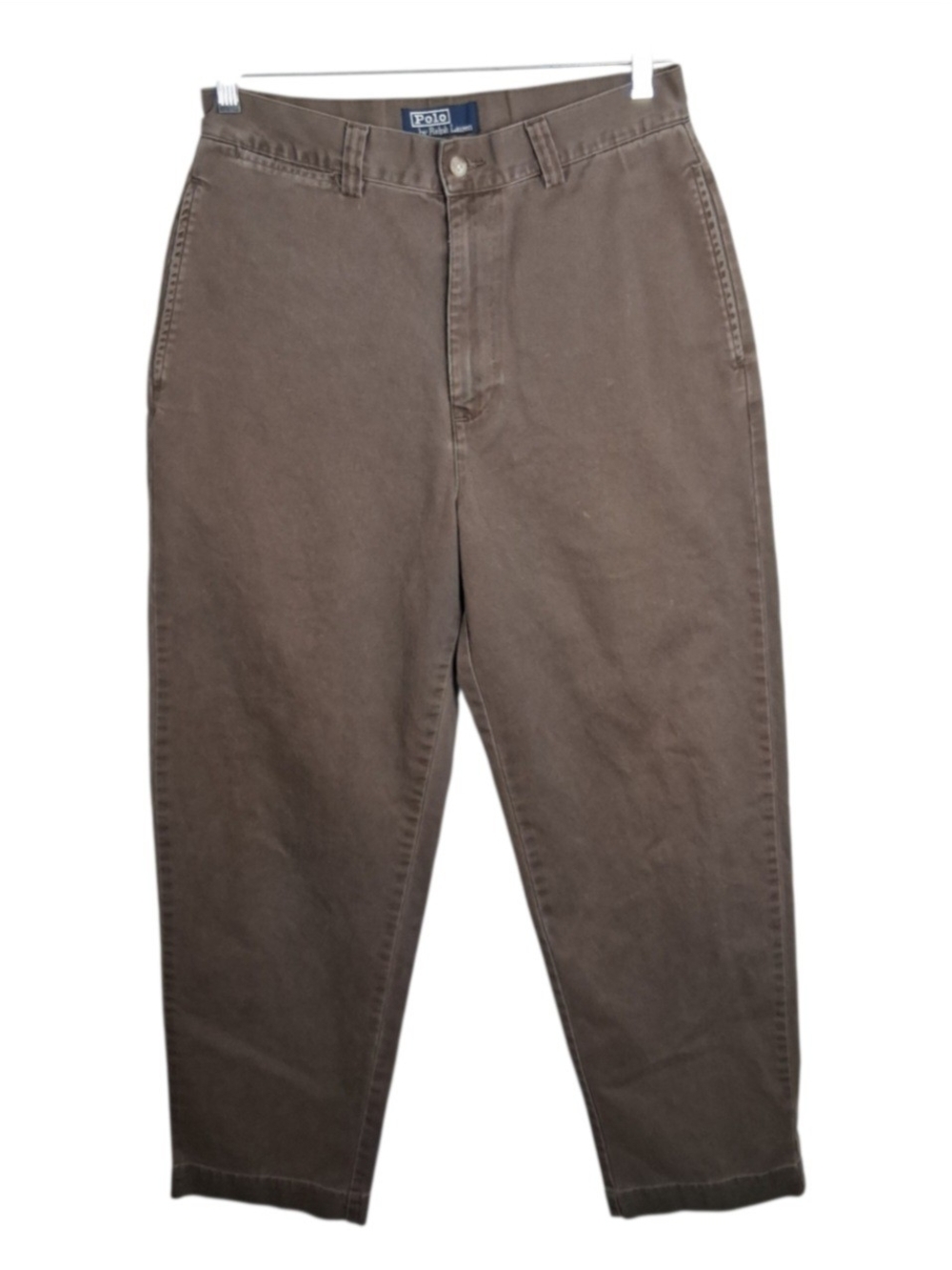 VTG Polo Ralph Lauren Chino Pants Mens 30x30 Brown Cotton High Rise Relaxed Fit
